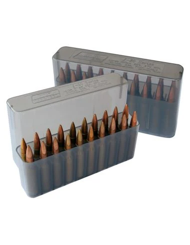 MTM - Boite Rangement 20 Cartouches Munitions J-20-L Large ( 308 Win. / 6,5 Creedmoor ... ) - GRIS