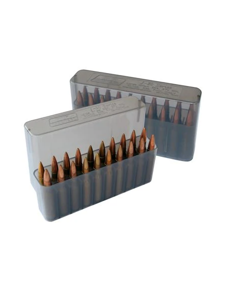 MTM - Boite Rangement 20 Cartouches Munitions J-20-L Large ( 308 Win. / 6,5 Creedmoor ... ) - GRIS