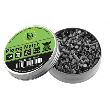 EUROP-ARM - 500 Plombs MATCH Tête Plate Cal. 4,5mm