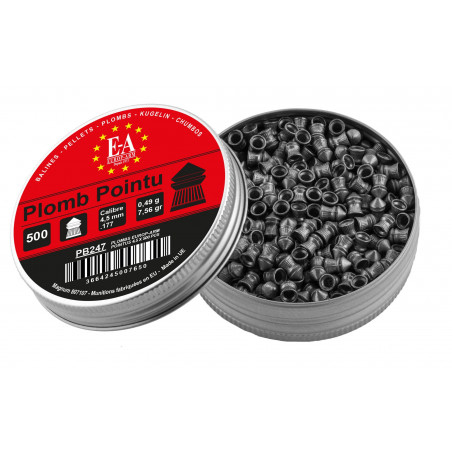 EUROP-ARM - 500 Plombs MATCH Tête Pointue Cal. 4,5mm