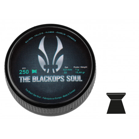 THE BLACKOPS SOUL - 250 Plombs Tête Plate Cal. 5,5mm